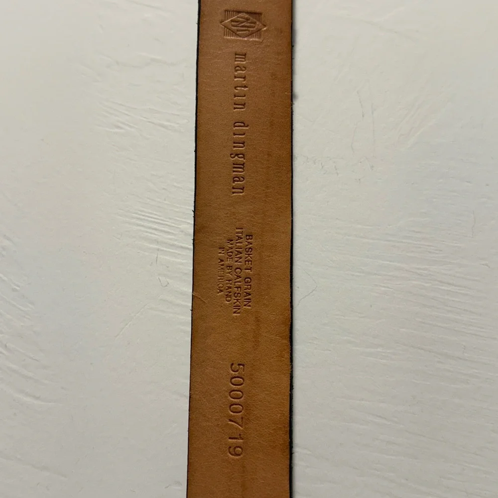Martin Dingman Black Leather Belt with Silver Buckle